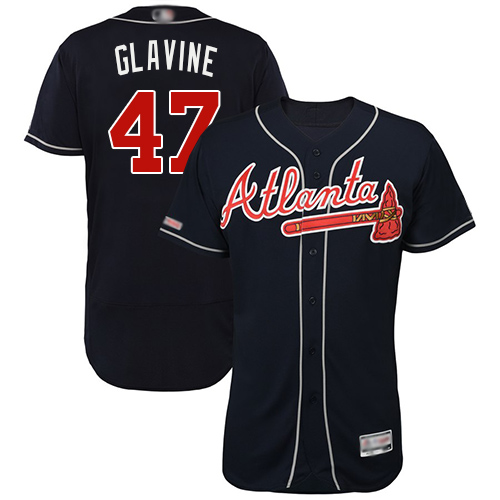 Braves #47 Tom Glavine Navy Blue Flexbase Authentic Collection Stitched Baseball Jersey