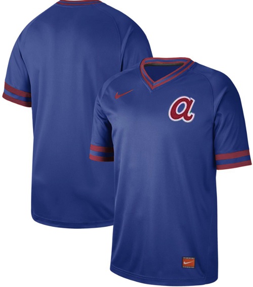 Nike Braves Blank Royal Authentic Cooperstown Collection Stitched Baseball Jersey