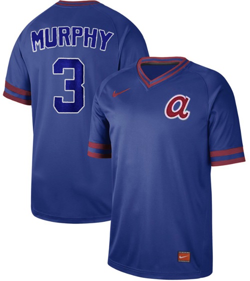 Nike Braves #3 Dale Murphy Royal Authentic Cooperstown Collection Stitched Baseball Jersey