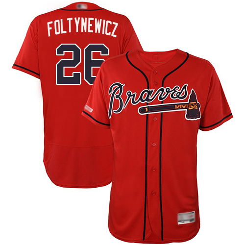 Braves #26 Mike Foltynewicz Red Flexbase Authentic Collection Stitched Baseball Jersey