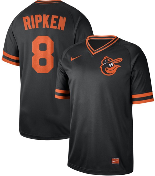 Nike Orioles #8 Cal Ripken Black Authentic Cooperstown Collection Stitched Baseball Jersey