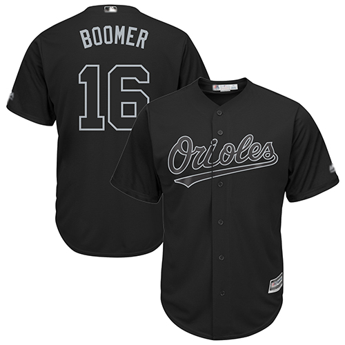 Orioles #16 Trey Mancini Black "Boomer" Players Weekend Cool Base Stitched Baseball Jersey Orioles #16 Trey Mancini Black "Boomer" Players Weekend Cool Base Stitched Baseball Jersey