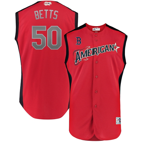 Red Sox #50 Mookie Betts Red 2019 All-Star American League Stitched Baseball Jersey