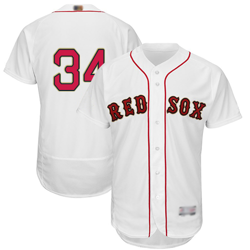 Red Sox #34 David Ortiz White FlexBase Authentic 2019 Gold Program Cool Base Stitched Baseball Jersey