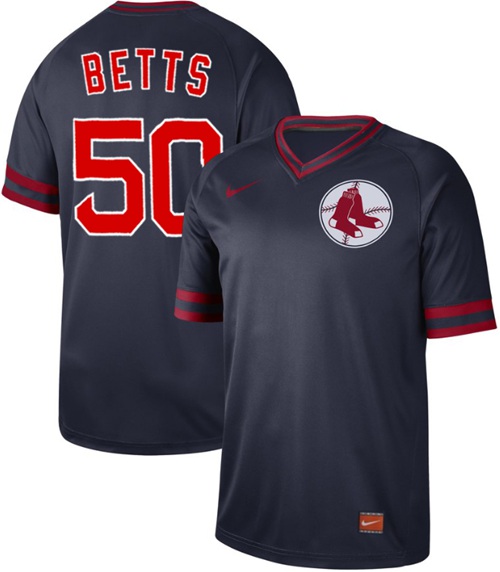 Nike Red Sox #50 Mookie Betts Navy Authentic Cooperstown Collection Stitched Baseball Jersey