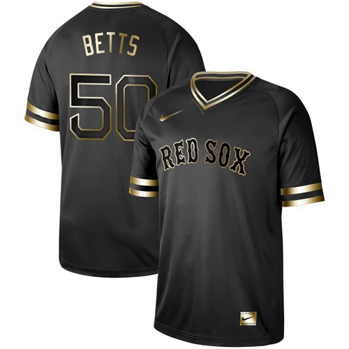 Red Sox #50 Mookie Betts Black Gold Authentic Stitched Baseball Jersey Red Sox #50 Mookie Betts Black Gold Authentic Stitched Baseball Jersey