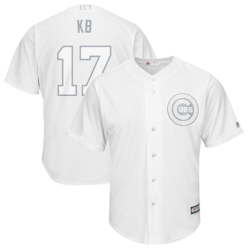 Cubs #17 Kris Bryant White "KB" Players Weekend Cool Base Stitched Baseball Jersey Cubs #17 Kris Bryant White "KB" Players Weekend Cool Base Stitched Baseball Jersey