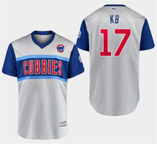 Cubs #17 Kris Bryant Gray "KB" 2019 Little League Classic Stitched Baseball Jersey
