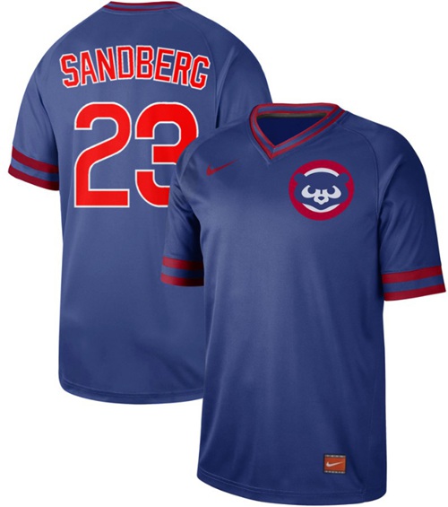 Nike Cubs #23 Ryne Sandberg Royal Authentic Cooperstown Collection Stitched Baseball Jersey