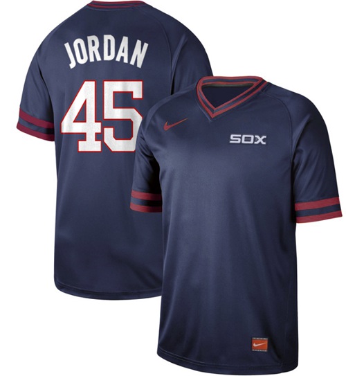 Nike White Sox #45 Michael Jordan Navy Authentic Cooperstown Collection Stitched Baseball Jerseys