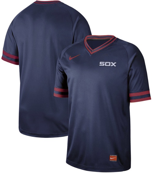 Nike White Sox Blank Navy Authentic Cooperstown Collection Stitched Baseball Jerseys