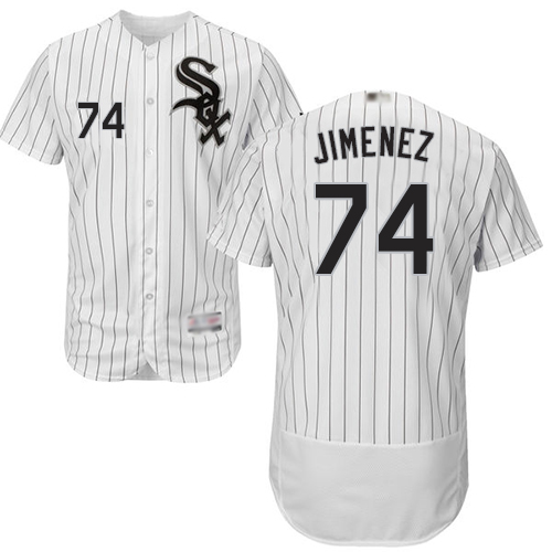 White Sox #74 Eloy Jimenez White(Black Strip) Flexbase Authentic Collection Stitched Baseball Jerseys