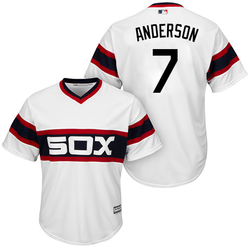 White Sox #7 Tim Anderson White New Cool Base Alternate Home Stitched Baseball Jersey
