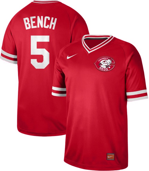 Nike Reds #5 Johnny Bench Red Authentic Cooperstown Collection Stitched Baseball Jersey
