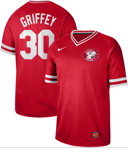 Nike Reds #30 Ken Griffey Red Authentic Cooperstown Collection Stitched Baseball Jersey