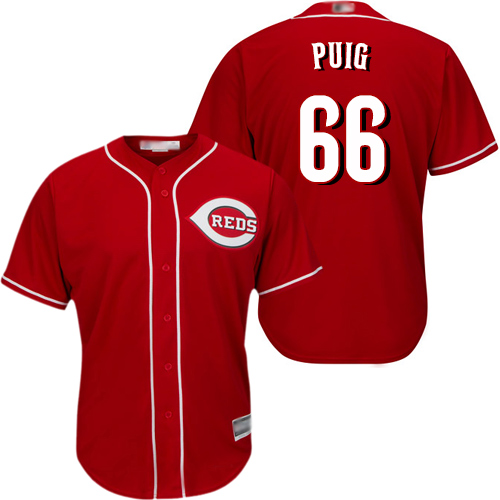 Reds #66 Yasiel Puig Red New Cool Base Stitched Baseball Jersey