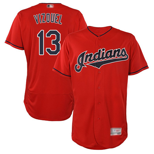 Indians #13 Omar Vizquel Red Flexbase Authentic Collection Stitched Baseball Jersey