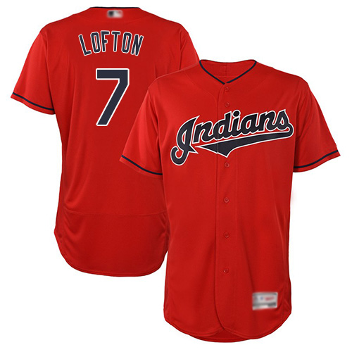 Indians #7 Kenny Lofton Red Flexbase Authentic Collection Stitched Baseball Jersey