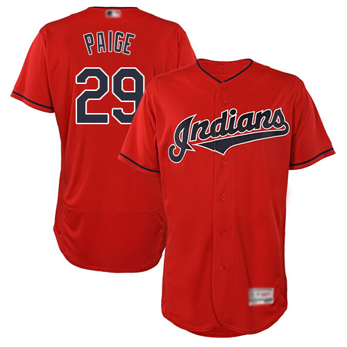 Indians #29 Satchel Paige Red Flexbase Authentic Collection Stitched Baseball Jersey
