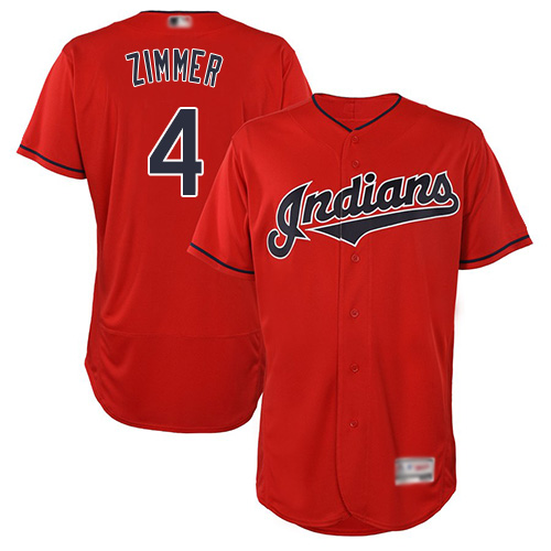 Indians #4 Bradley Zimmer Red Flexbase Authentic Collection Stitched Baseball Jersey Indians #4 Bradley Zimmer Red Flexbase Authentic Collection Stitched Baseball Jersey