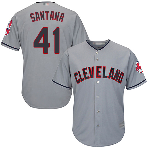 Indians #41 Carlos Santana Grey New Cool Base Stitched Baseball Jersey