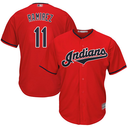 Indians #11 Jose Ramirez Red New Cool Base Stitched Baseball Jersey