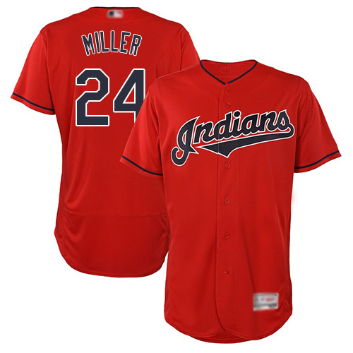 Indians #24 Andrew Miller Red Flexbase Authentic Collection Stitched Baseball Jersey