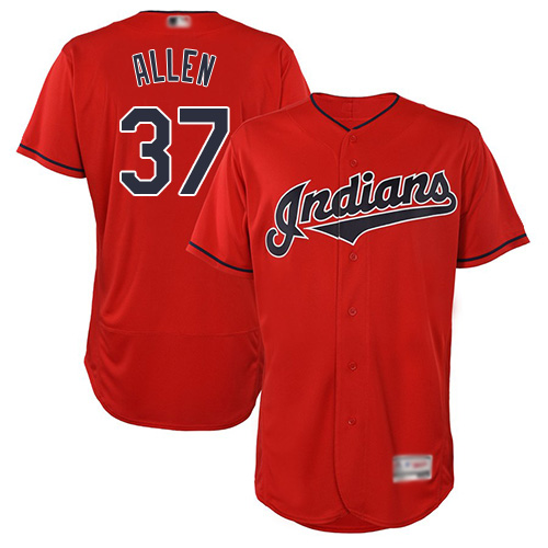 Indians #37 Cody Allen Red Flexbase Authentic Collection Stitched Baseball Jersey