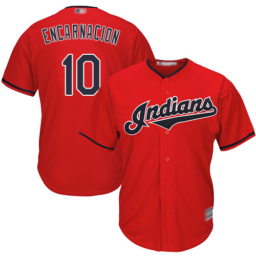Indians #10 Edwin Encarnacion Red New Cool Base Stitched Baseball Jersey