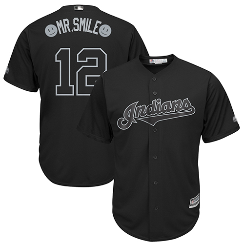 Indians #12 Francisco Lindor Black "Mr. Smile" Players Weekend Cool Base Stitched Baseball Jersey