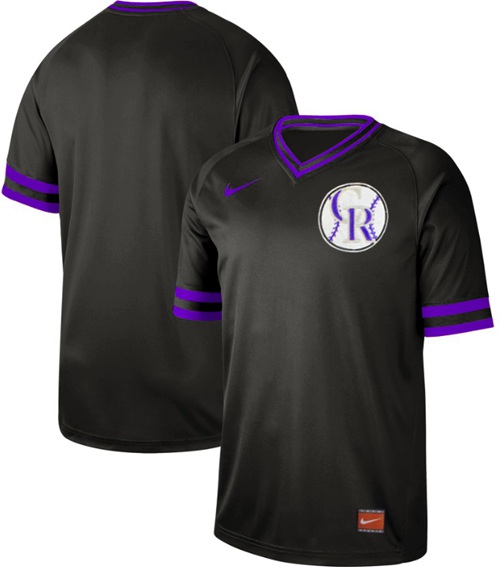 Nike Rockies Blank Black Authentic Cooperstown Collection Stitched Baseball Jersey