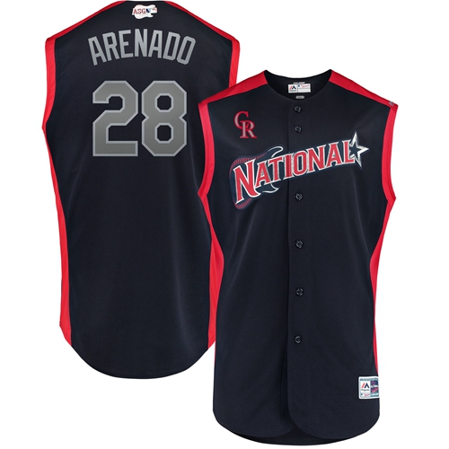 Rockies #28 Nolan Arenado Navy 2019 All-Star National League Stitched Baseball Jersey