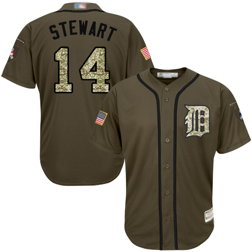 Tigers #14 Christin Stewart Green Salute to Service Stitched Baseball Jersey