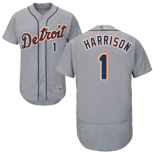 Tigers #1 Josh Harrison Grey Flexbase Authentic Collection Stitched Baseball Jersey