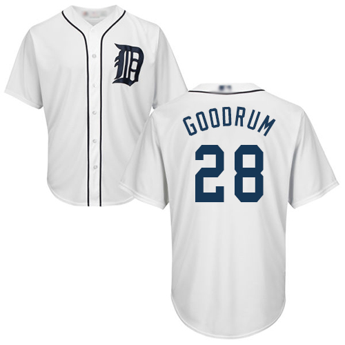 Tigers #28 Niko Goodrum White New Cool Base Stitched Baseball Jersey