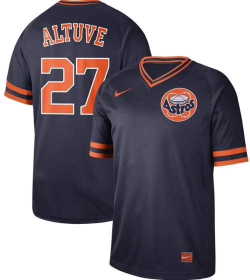 Nike Astros #27 Jose Altuve Navy Authentic Cooperstown Collection Stitched Baseball Jersey