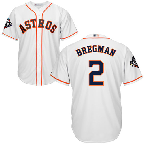 Astros #2 Alex Bregman White New Cool Base 2019 World Series Bound Stitched Baseball Jersey
