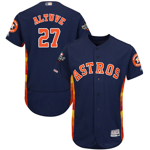 Astros #27 Jose Altuve Navy Blue Flexbase Authentic Collection 2019 World Series Bound Stitched Baseball Jersey