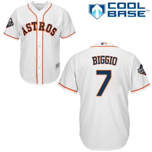 Astros #7 Craig Biggio White New Cool Base 2019 World Series Bound Stitched Baseball Jersey