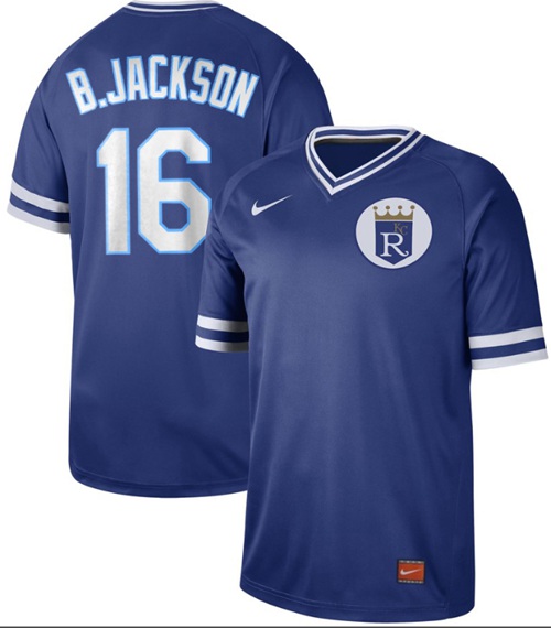 Nike Royals #16 Bo Jackson Royal Authentic Cooperstown Collection Stitched Baseball Jersey