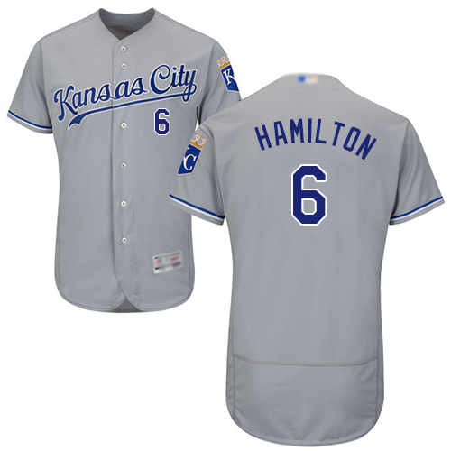 Royals #6 Billy Hamilton Grey Flexbase Authentic Collection Stitched Baseball Jersey