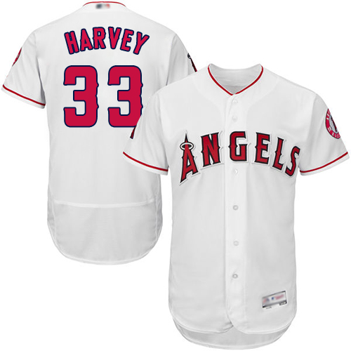 Angels of Anaheim #33 Matt Harvey White Flexbase Authentic Collection Stitched Baseball Jersey