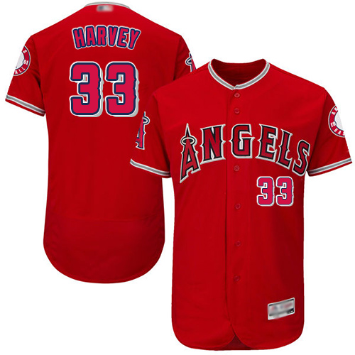 Angels of Anaheim #33 Matt Harvey Red Flexbase Authentic Collection Stitched Baseball Jersey