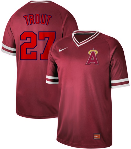 Angels of Anaheim #27 Mike Trout Red Authentic Cooperstown Collection Stitched Baseball Jersey Angels of Anaheim #27 Mike Trout Red Authentic Cooperstown Collection Stitched Baseball Jersey
