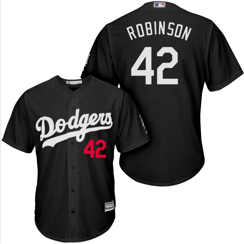 Dodgers #42 Jackie Robinson Black Turn Back The Clock Stitched Baseball Jersey