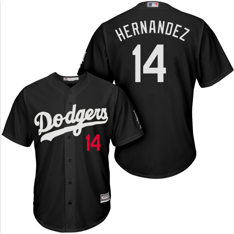 Dodgers #14 Enrique Hernandez Black Turn Back The Clock Stitched Baseball Jersey
