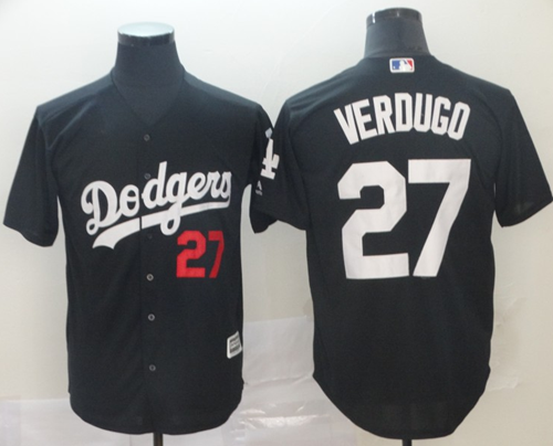 Dodgers #27 Alex Verdugo Black Turn Back The Clock Stitched Baseball Jersey