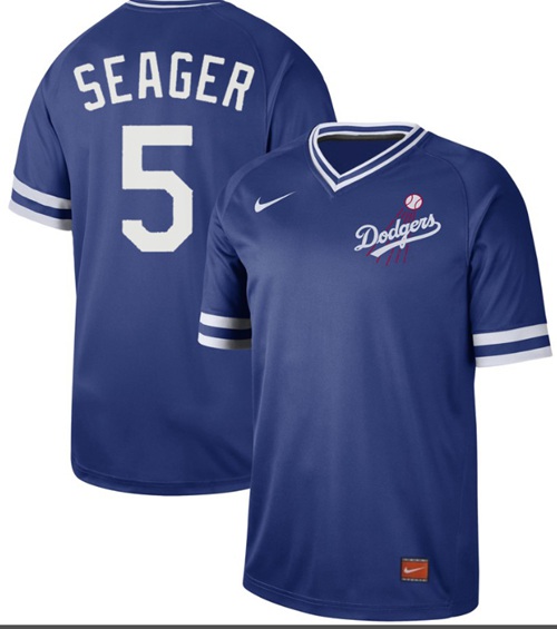 Dodgers #5 Corey Seager Royal Authentic Cooperstown Collection Stitched Baseball Jersey