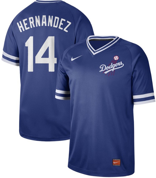 Nike Dodgers #14 Enrique Hernandez Royal Authentic Cooperstown Collection Stitched Baseball Jersey