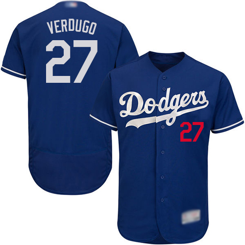 Dodgers #27 Alex Verdugo Blue Flexbase Authentic Collection Stitched Baseball Jersey Dodgers #27 Alex Verdugo Blue Flexbase Authentic Collection Stitched Baseball Jersey